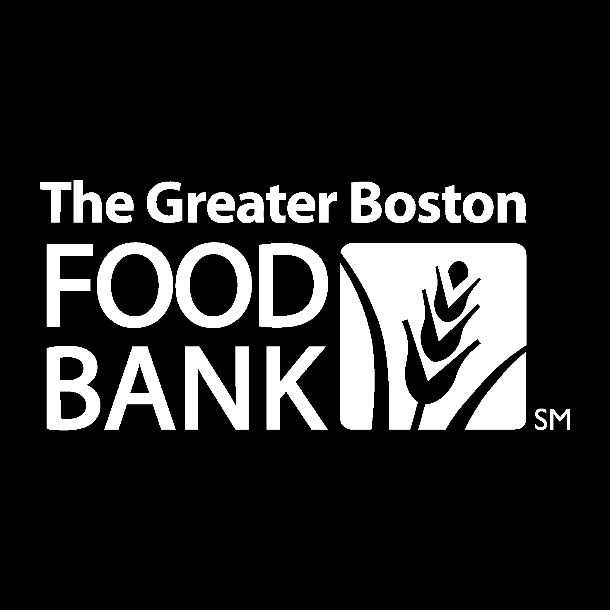 Greater Boston Food Bank White Logo Vector Logo